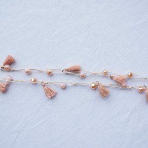 Pink Beaded Tassel Necklace